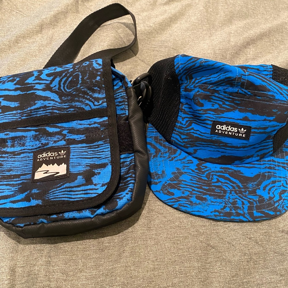 adidas Blue and Black Messenger Bag